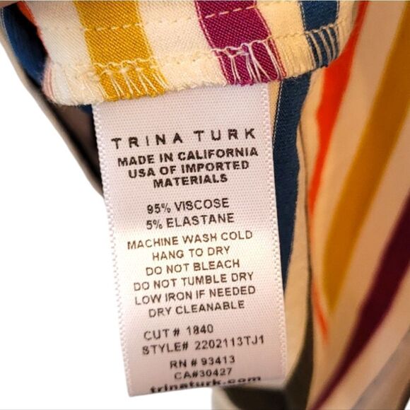 Trina Turk Flora Vista Striped Muticolor Cut Out Tank Top - Picture 5 of 6